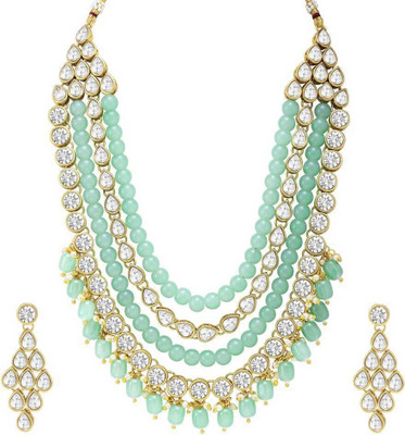 White pearl Alloy Gold-plated Multicolor Jewellery Set(Pack of 1)