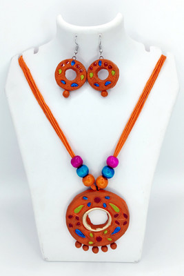 ADRIZA'S Terracotta Orange Jewellery Set(Pack of 1)