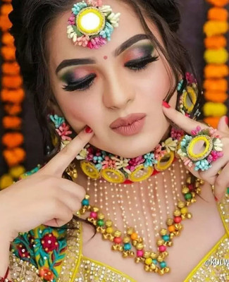 Glimpse Fabric Brass Multicolor Jewellery Set(Pack of 1)