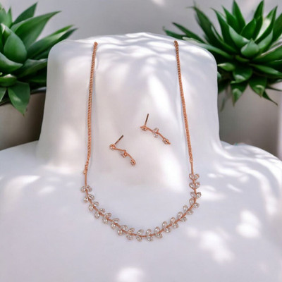 jwelric Alloy Sterling Silver Rose Gold Jewellery Set(Pack of 1)
