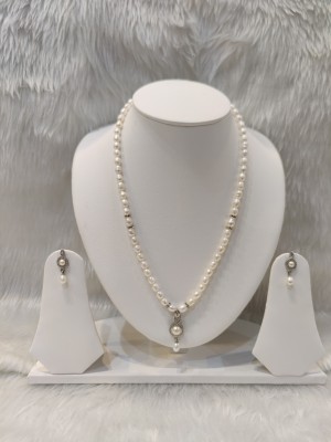 MannatRaj Alloy Silver White Jewellery Set(Pack of 1)