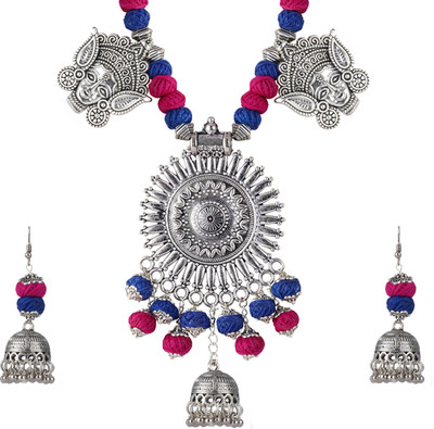 TAP Fashion Brass Silver Blue, Pink Jewellery Set(Pack of 1)