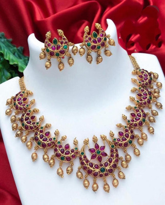 MATAJI CREATION Alloy Gold-plated Multicolor Jewellery Set(Pack of 1)