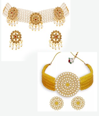 ASMITTA Jewellery Alloy Gold-plated White, Yellow Jewellery Set(Pack of 1)