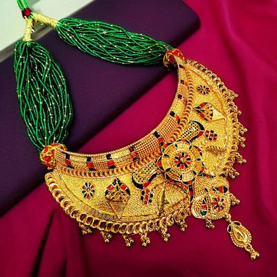 RAJASTHANI GAHANA Alloy Gold-plated Green, Gold Jewellery Set(Pack of 1)