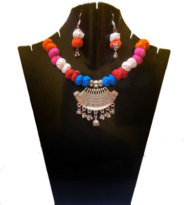 A S enterprize Oxidised Silver Multicolor Jewellery Set(Pack of 1)