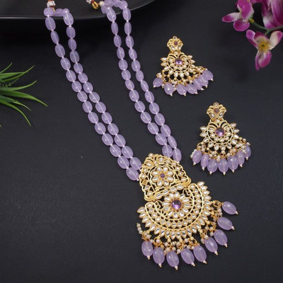 gaju Alloy Gold-plated Purple Jewellery Set(Pack of 1)