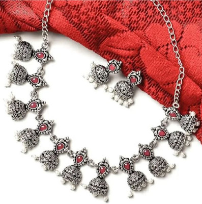 RaaSya Stone, Alloy Pink, Silver Jewellery Set(Pack of 1)