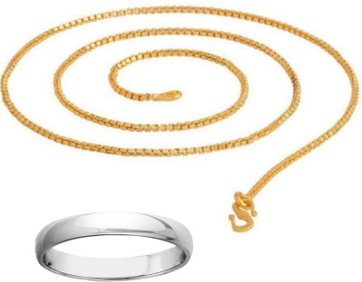Vipunj Stainless Steel Sterling Silver, Gold-plated Silver, Gold Jewellery Set(Pack of 2)