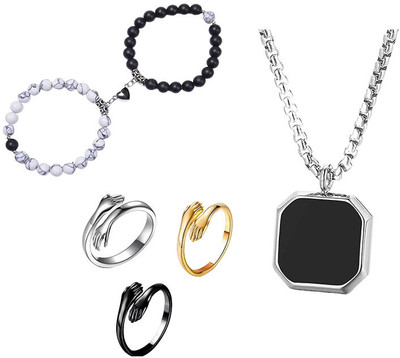 ruby collection Alloy Silver Multicolor Jewellery Set(Pack of 5)