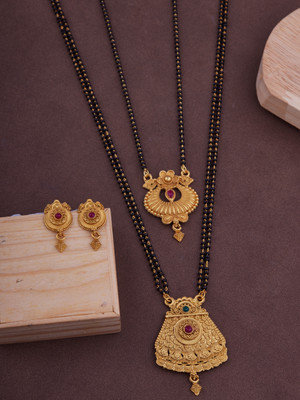 BELLADOR Brass Gold-plated Gold Jewellery Set(Pack of 2)