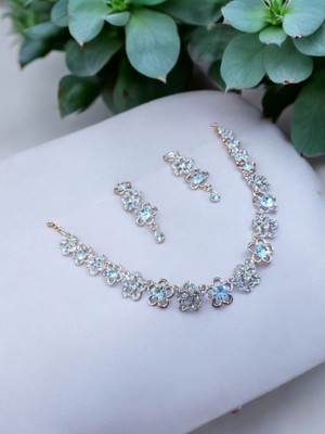 R A Enterprises Alloy Copper White Jewellery Set(Pack of 3)