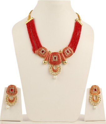 CARDINAL Alloy Brass Red Jewellery Set(Pack of 1)