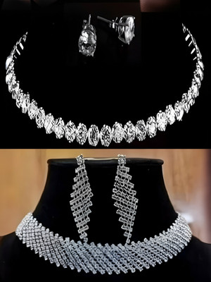 NKB COLLECTION Alloy White Jewellery Set(Pack of 2)