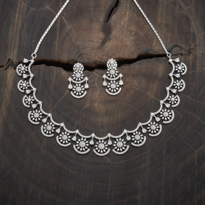 Kushal's Fashion Jewellery Copper Gold-plated White Jewellery Set(Pack of 3)