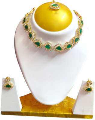 AA Fashion Alloy Green Jewellery Set(Pack of 1)