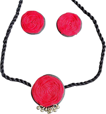 DebapriyaPC Shell, Fabric Red, Black Jewellery Set(Pack of 3)