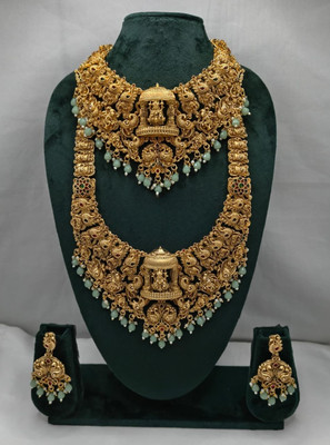 padmawati Alloy Gold-plated Green, Gold Jewellery Set(Pack of 4)