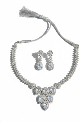 Amoha Lifestyle Alloy Silver Silver, White Jewellery Set(Pack of 3)