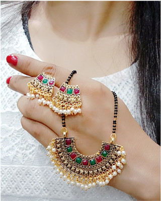 Bhagya Lakshmi Alloy Gold-plated Multicolor Jewellery Set(Pack of 1)