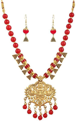 Lathar Alloy Red, Gold Jewellery Set(Pack of 1)