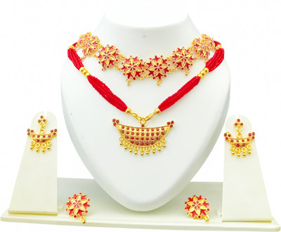 PC DEALER Copper Gold-plated Copper Jewellery Set(Pack of 2)