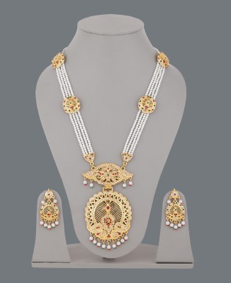 Dreamish Imitation Brass, Stone, Mother of Pearl, Alloy Gold-plated Multicolor Jewellery Set(Pack of 2)