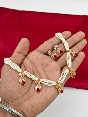 Dado sutho Alloy Gold-plated Pink Jewellery Set(Pack of 3)