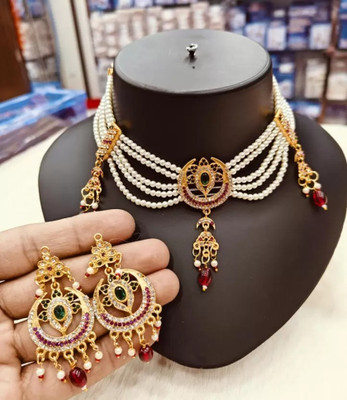 SHREE MARUTI TRADERS Alloy Gold-plated Multicolor Jewellery Set(Pack of 3)