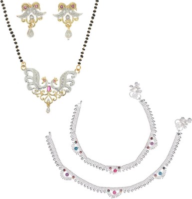 AanyaCentric Alloy Gold-plated Multicolor Jewellery Set(Pack of 5)