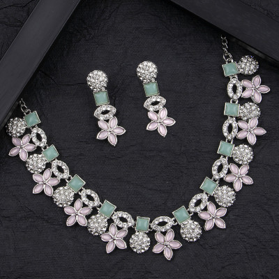 SPARGZ Alloy Silver Multicolor Jewellery Set(Pack of 1)