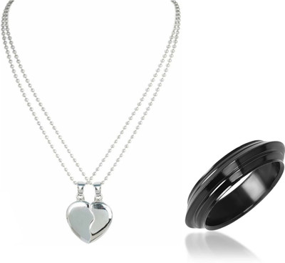 house of common Alloy, Stainless Steel Titanium, Sterling Silver Silver, Black Jewellery Set(Pack of 2)