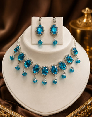 TESOLON Alloy Silver Turquoise Jewellery Set(Pack of 1)