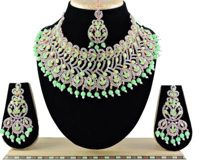 VATSALYA creation Alloy Gold-plated Green Jewellery Set(Pack of 1)