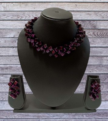 UTTARAI Alloy Gold-plated Purple Jewellery Set(Pack of 1)