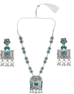 Anamya Collections Alloy Green, Silver Jewellery Set(Pack of 1)