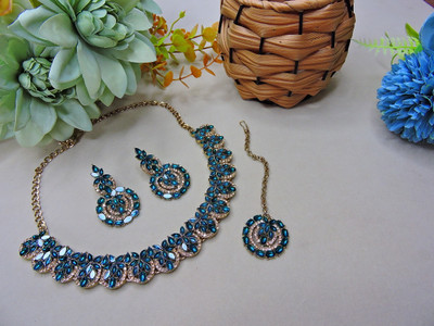 VATSALYA creation Alloy Gold-plated Turquoise Jewellery Set(Pack of 1)