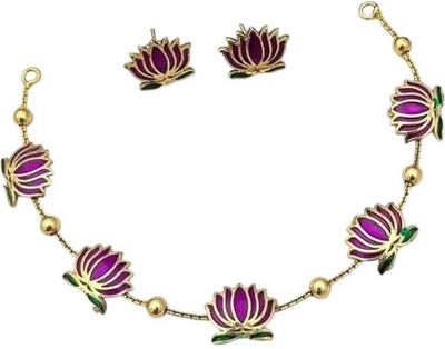 Diva inspiRe Alloy Gold-plated Purple Jewellery Set(Pack of 1)