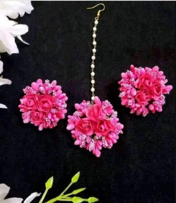 Shiv Fabric Pink Jewellery Set(Pack of 1)