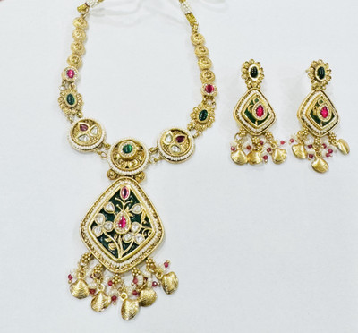 UWISH Brass Gold-plated Gold, Multicolor Jewellery Set(Pack of 1)