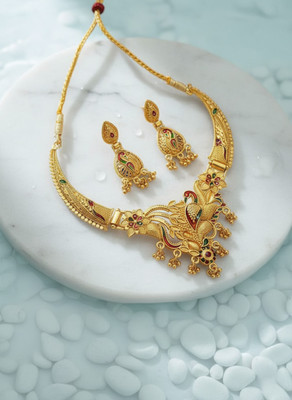 vrindora Copper, Alloy Gold-plated Gold Jewellery Set(Pack of 1)