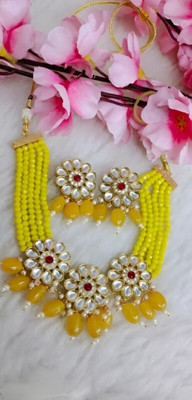 ARADHEMA Alloy Gold-plated Yellow Jewellery Set(Pack of 1)