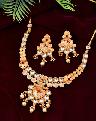 Zivaara Alloy Gold-plated Gold Jewellery Set(Pack of 1)
