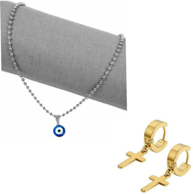 MAATRCHAAYA Brass, Alloy, Stainless Steel Sterling Silver, Gold-plated, Silver Silver, Gold Jewellery Set(Pack of 2)