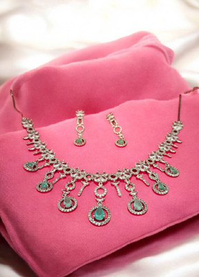 palmora Oxidised Silver Rhodium Blue Jewellery Set(Pack of 1)