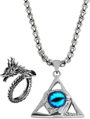 zebisco Stainless Steel Silver Blue, Silver Jewellery Set(Pack of 2)