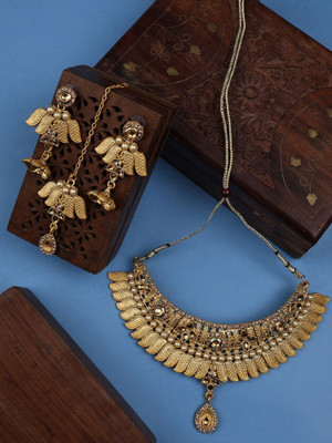 CHARMING JEWELS Brass Gold-plated Gold Jewellery Set(Pack of 4)