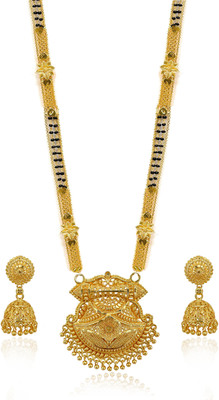 Divastri Alloy Gold-plated Gold, Black Jewellery Set(Pack of 1)