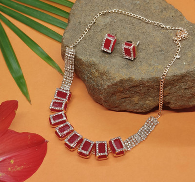 Soniya Crafts Alloy Gold-plated Red Jewellery Set(Pack of 3)