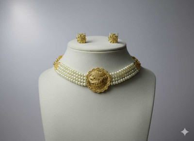 Alankarini Creation Alloy Gold-plated Gold Jewellery Set(Pack of 2)